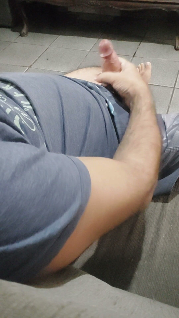 Ladysilvas: Ladysilva Jerking off His Cock Until It's Big and Hard