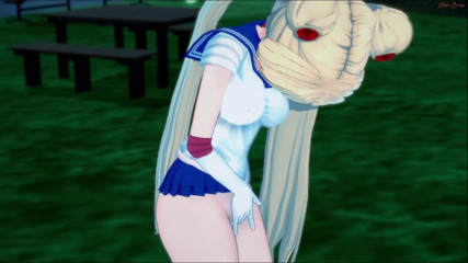 Hentai Smash: Sailor Moon masturbándose en el parque por la noche. Sailor...