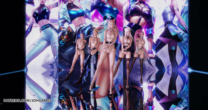 3D-Hentai Games: Everglow - ダンダン裸のダンスアーリ、アカリ、イブリン、カイサ、セラフィーンの3Dエロダンス