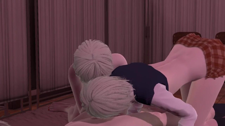 Yaoitube: Yaoi Femboy - Seks z dwoma femboys w sypialni szpitalnej
