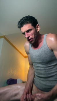Sweaty Jerk off See Stain on My Chest with Big Bust at End