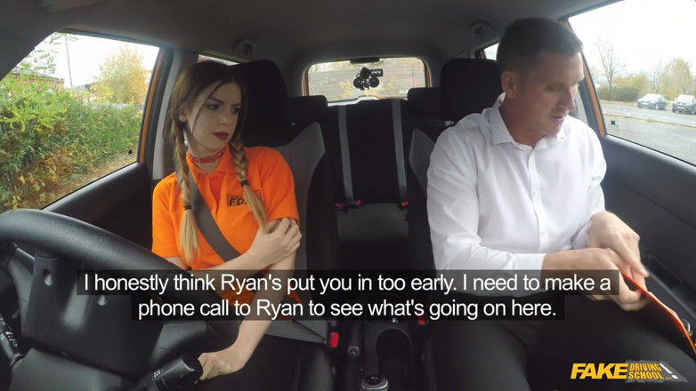 Fake Driving School: Fake Driving School - Stunning Stella Rides Ryan Cowgirl Style in...
