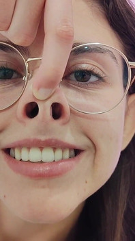 Nostrils เฟติชจมูกกดบนแว่นเปิดปากจมูกของฉัน