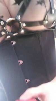 Pretty Curvy Brunette in Corset Teasing You