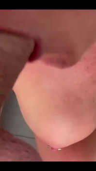 I Give Him Blow Job When He Look My Porn Video and Cum on My Face and in Mouth