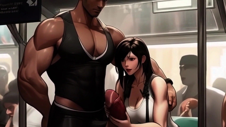 Spicy Toons: Tifa conoce un nuevo pene en el tren