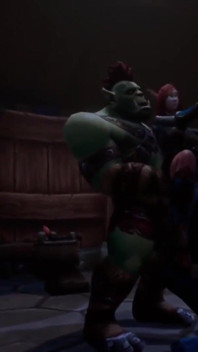 Elf duplamente juntada por um Ork e um Troll