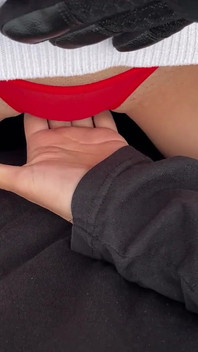 We're on the Bike and You Can't Resist Touching My Tiny Red Panties. New Video on My Profile!