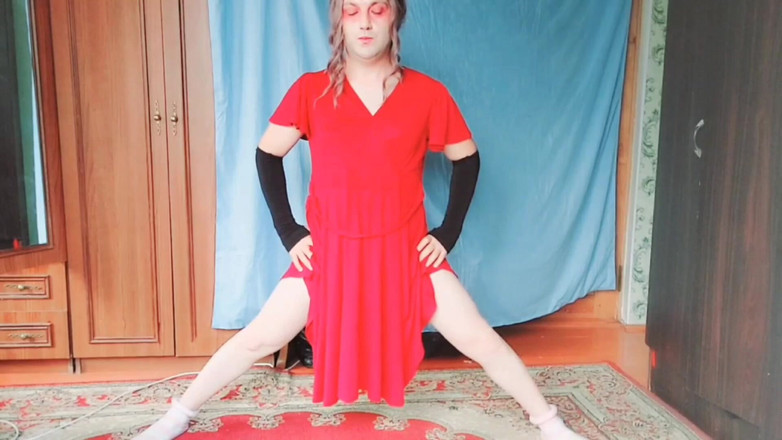 Kitty_Cross: Ladyboy Kitty Crossdresser Femboy Model Cosplayer Shemale Homemade w pokoju...