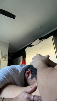 Latino Papi Swallows Huge Load From Big White Cock