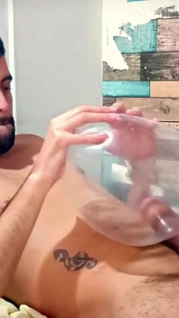 Fucking an inflated condom until I cum inside of it. I fuck it so deep it explodes. Wonder how would it feel inside your ass