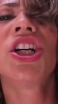 Babe in latex sexy outfit is totally destroyed by a bwc dude - closeup video