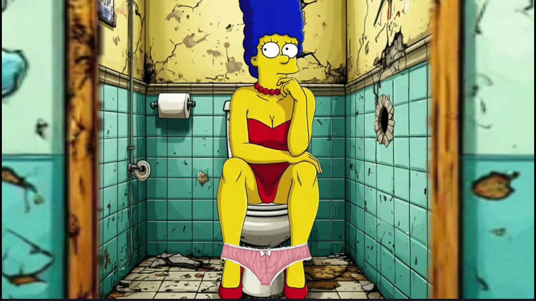 Octopussy Lovers Club: Заміжня домогосподарка трахається в брудному туалеті. Cartoon Parody