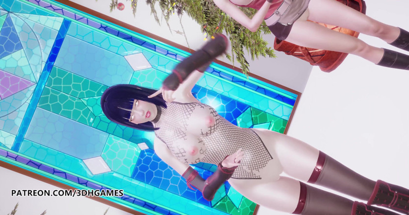 3D-Hentai Games: Dvakrát - Cítíte se speciální nahý tanec Ino Sakura Hinata 3D erotický...