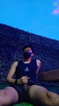 Châu Á Twink Phiên ngoài trời với Cumshot