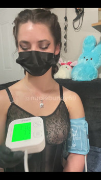 Self Auto Bp Cuff Vibrator Orgasm and Breast Play in Black Lingerie