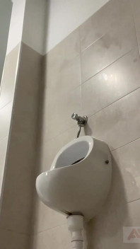 Amateur Twink Boy and Older Guy Caught Having Risky Fun in the Pool's Public Toilets