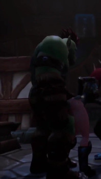Elf double teamed by an Ork and a Troll