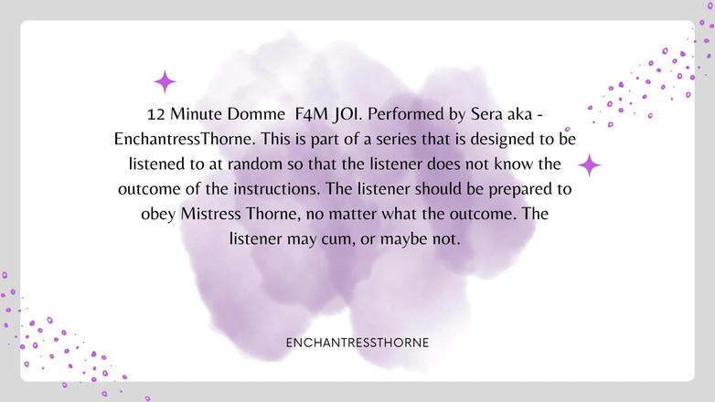 EnchantressThorne: Dominazione femminile JOI CEI 05