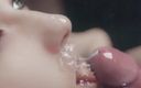 MsFreakAnim: 3D hentai flicka avsugning sperma i munnen animering Sfm Unreal...