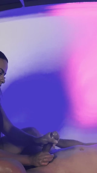 Go porn!: Massage: Brazilian Mulatto Rubs Japanese Man's Dick on the Table...