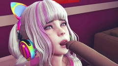 Waifu club 3D: Hráčská dívka olizuje tvého ptáka svým jazykem