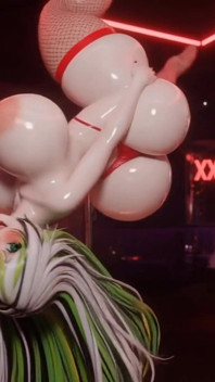 Arrastão pole dance cadela peitos enormes bunda gorda Twerk 3D Hentai Night Club