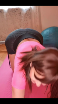 53yo Stepmom Stretching in Yoga Shorts