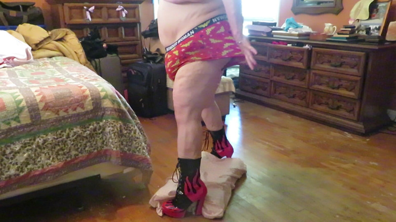 BBW nurse Vicki adventures with friends: Strip tease from red dress and flaming boots part 2 post...
