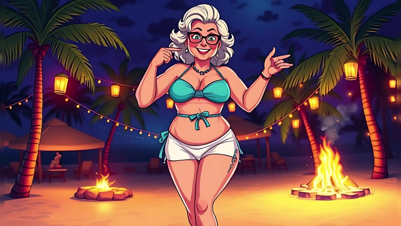 AI Porn: Kreslené Bikiny Zralé (nahé)
