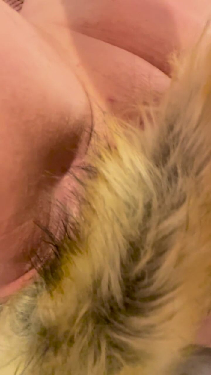 Mitchie: With the Foxtail Plug in the Ass