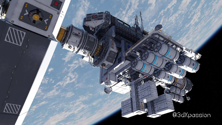 3dxpassion: Zutage 3 orbit meta. 3D-Animation Fick auf einer Raumstation mit sexy blondine