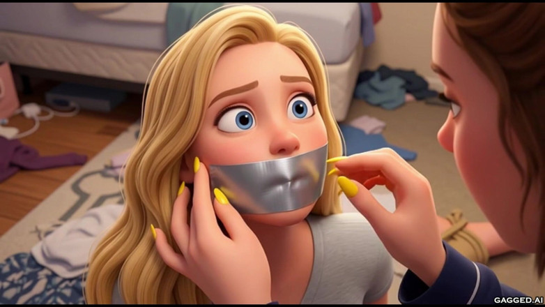 Gagged AI Cartoons: Lesbian Roommate Experience