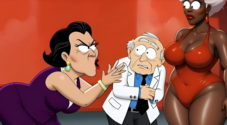 Octopussy Lovers Club: Cornudo casado adora un gran culo negro Dibujos animados