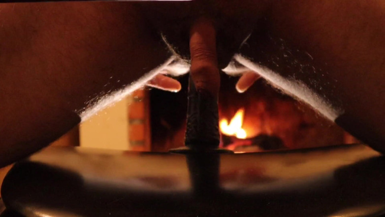 My little secret: Dildo in front of the fireplace