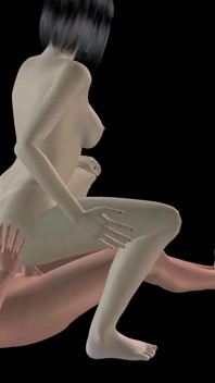 Porno animat 3D - fată frumoasă călărind pula unui bărbat asiatic în pizdă și cur