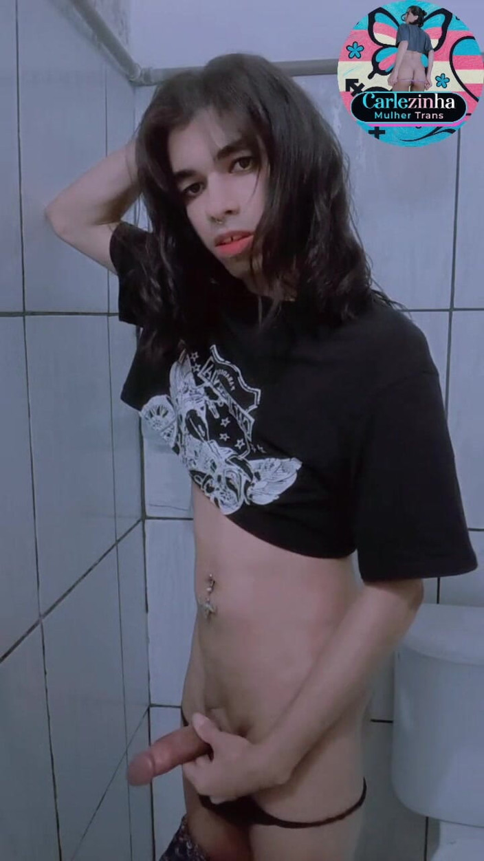 Srta. Carla: Carlezinha - Cocky Babe Slut Naked, Legs Wide Open Jerking off...