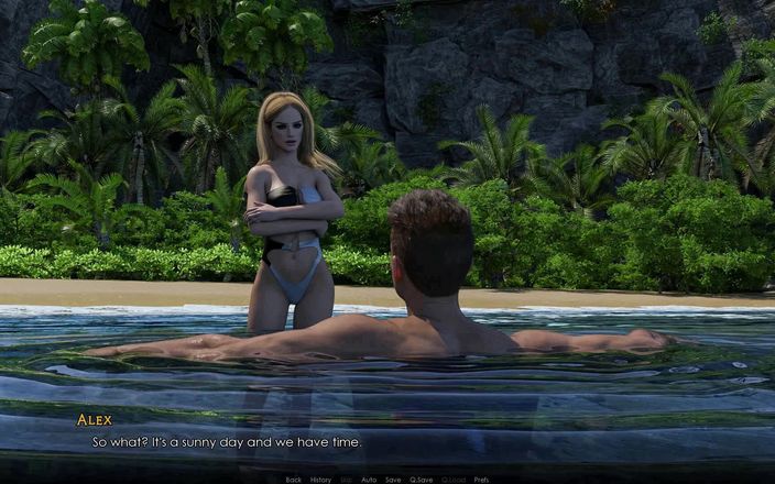 Dirty GamesXxX: The Neverwhere tales：穿着比基尼的海滩上的热辣性感屁股金发女郎 - 第6集