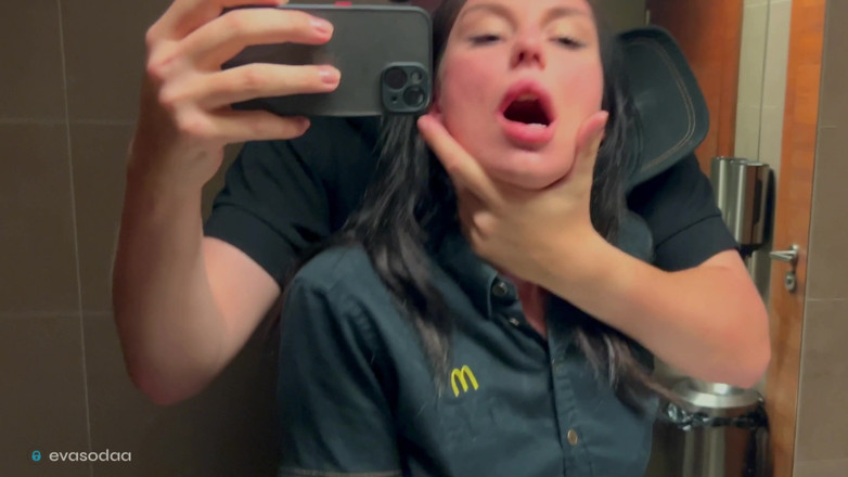 Eva Soda: Risky Sex in a Restroom, Fucked a Mcdonald's Employee Over...