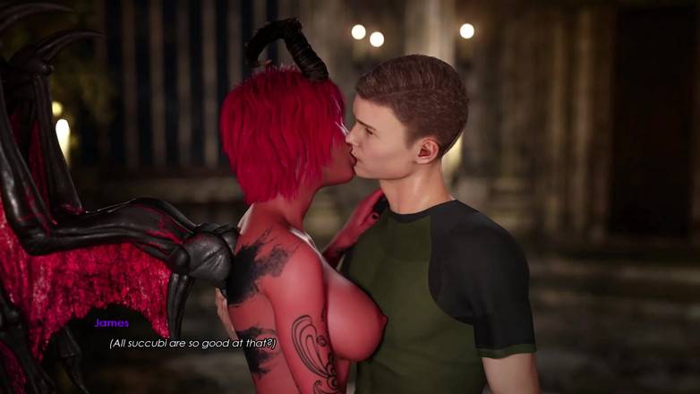TransLure: Lust Academy - Audrey the Trans Succubus Gives James a Handjob