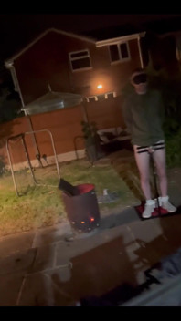 Left Outside Restrained Half Naked