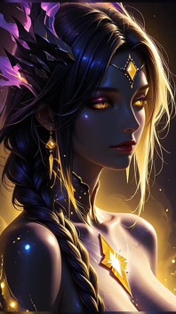 Void Empress Rising From Dark Matter with Golden Astral Threads Cosmic Fantasy Ai Art Slideshow