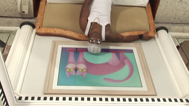 Male Dream: Ebony gangster strips and masturbates