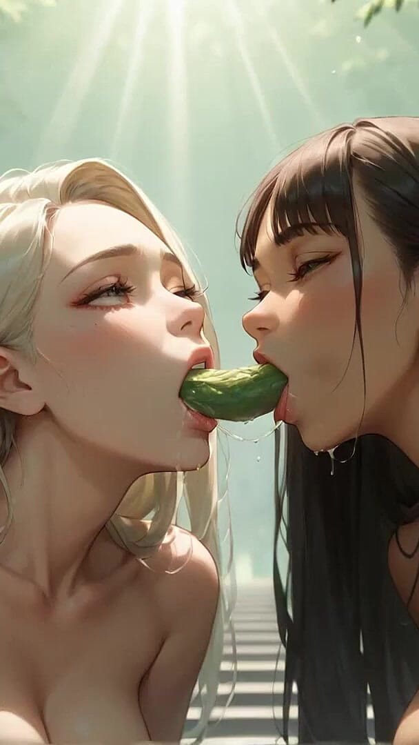 Two Kinky Asian Damsels Relax in a Misty River in the Forest, Their Depraved Bodies Entwined in Sultry Lezzie Sex! (Lesbian Hentai Lust)