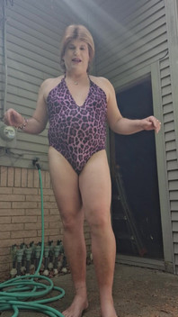 My New Purple Leopard Bathing Suit!