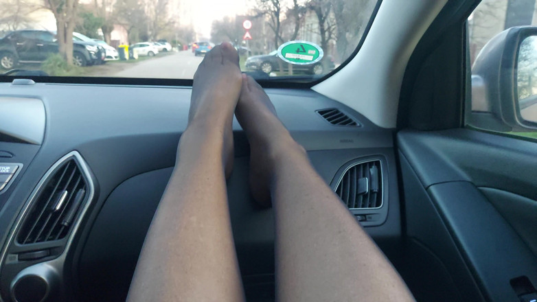 Step mommy: Horny MILF in Nylon Stockings Teases a Taxi Driver in...
