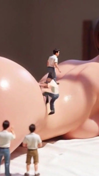 작은 남자가 탐구하는 Giantess 몸 - 젖은 보지 각성
