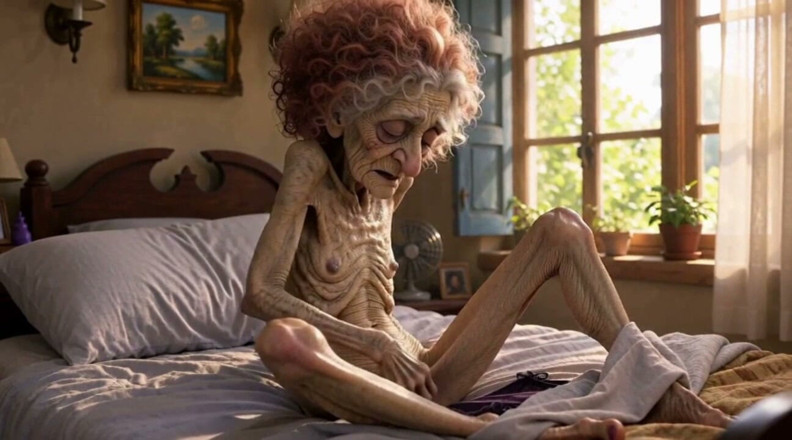 YOUR BEST FANTASY: Very Old Widow Masturbates Her Wrinkled Pussy Alone and Craves...