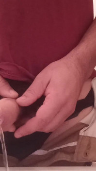 Hairy Guy Peeing in Toilet