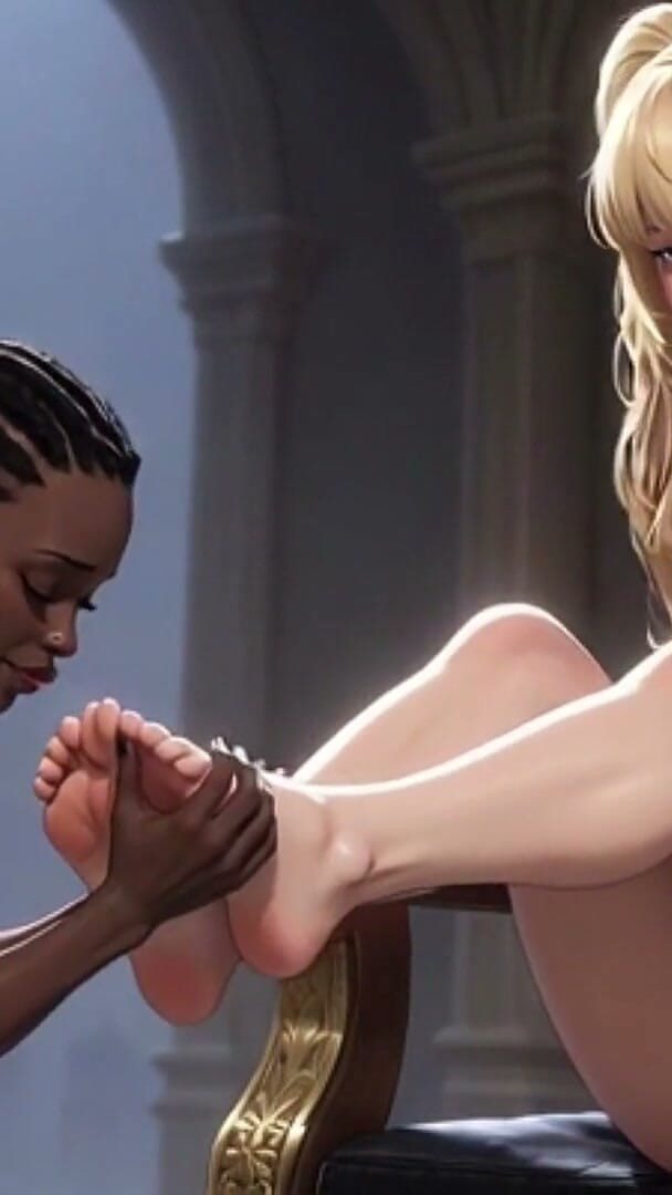YOUR BEST FANTASY: Tesão ébano escravo chupando loira rainhas pés bonitos